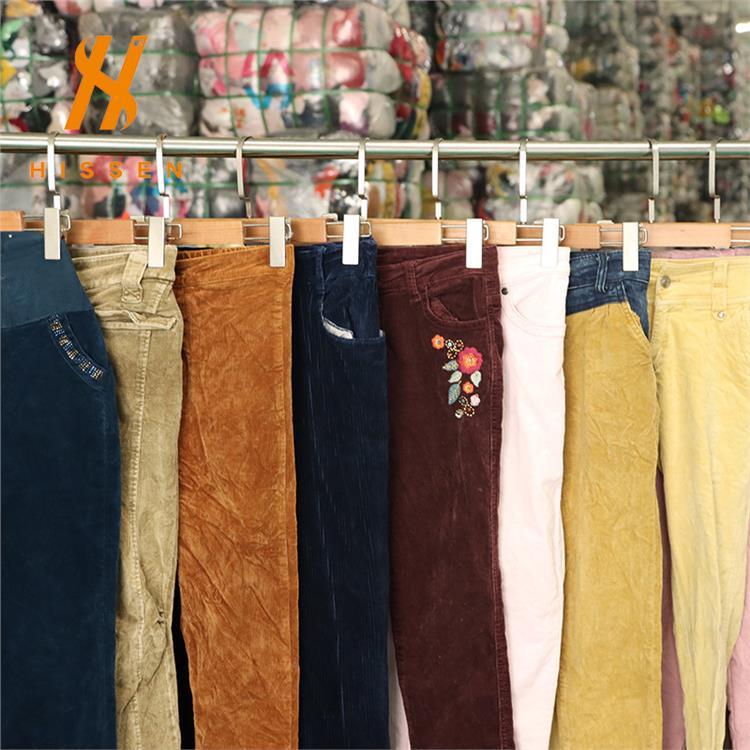 二手衣服女装灯芯绒弹力裤黎巴嫩used corduroy pants