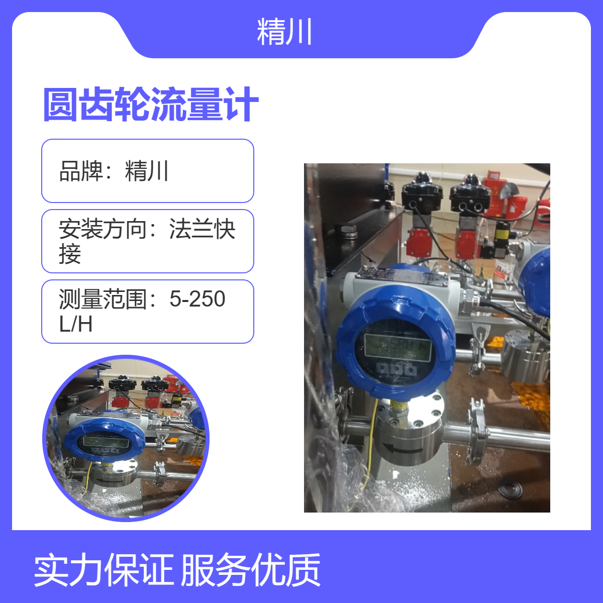 精川环保设备专用圆齿轮流量计材质有不锈钢和PEEK