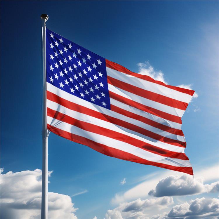 跨境专供美国国旗90*150刺绣工厂 双面印涤纶布American flag