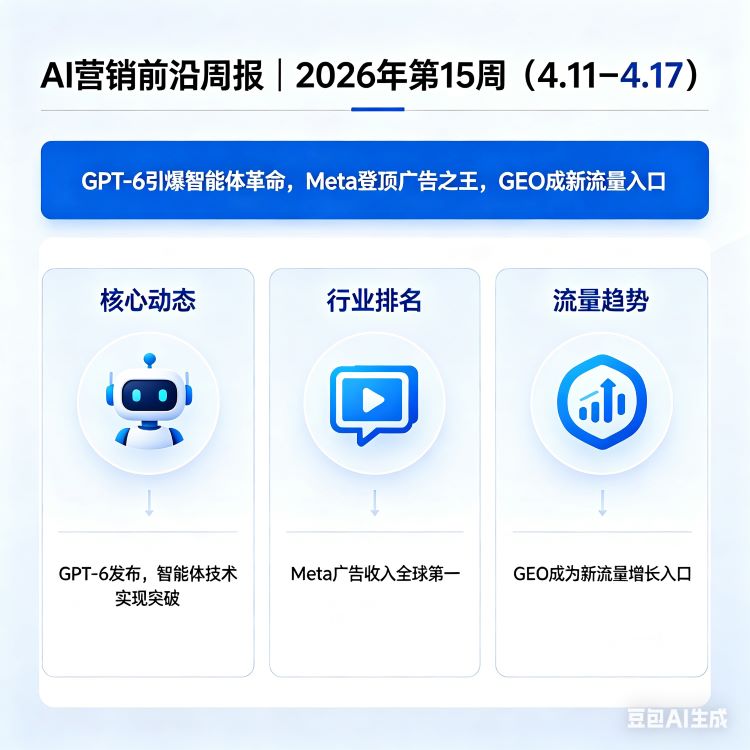 AI营销前沿周报｜2026年第15周（4.11–4.17）：GPT-6引爆智能体革命，Meta登顶广告之王，GEO成新流量入口