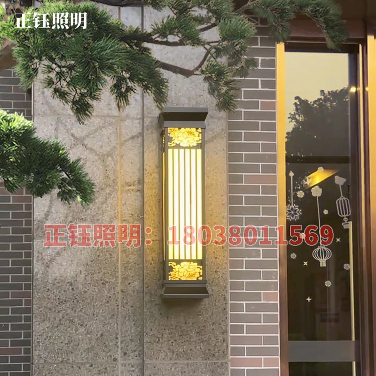 牡丹款室外壁灯太阳能户外防水大门口灯别墅外墙阳台新中式庭院灯