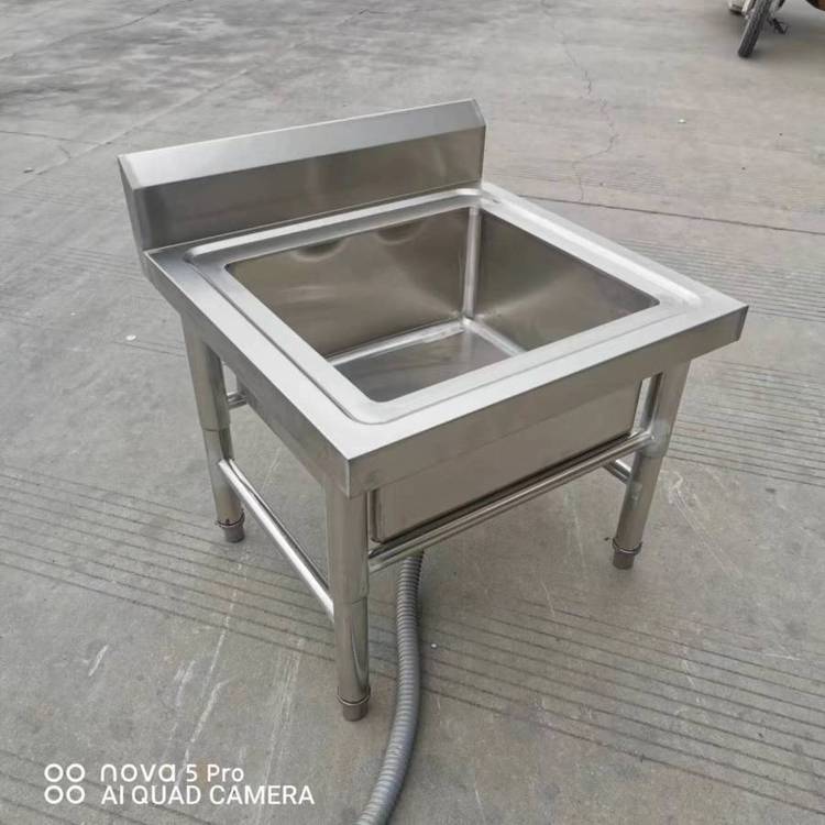 加厚不锈钢单槽水池 带平台商用洗菜池洗手洗碗盆定制