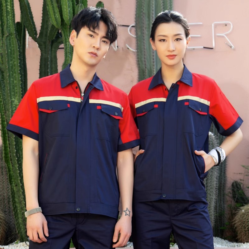 供应工厂服装 工作服定制 夏装透气排汗短袖 定做logo