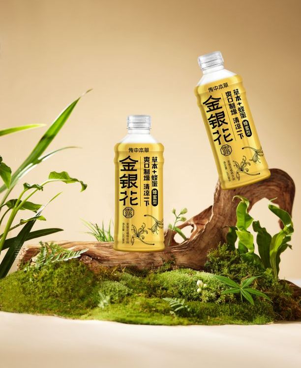 传中本草 瓶装草本植物饮贴牌/代加工 金银花凉茶饮料OEM 配方定制