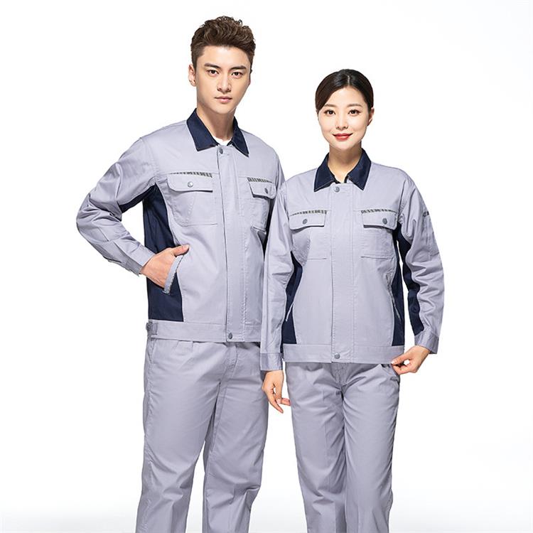 夏季薄款长袖工作服套装男车间厂服劳保服工装上衣可刺绣印制logo