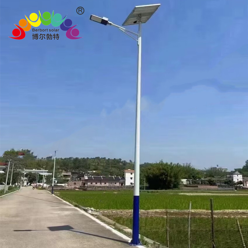 博尔勃特乡村振兴道路照明6米太阳能路灯热镀锌led路灯杆厂家批发