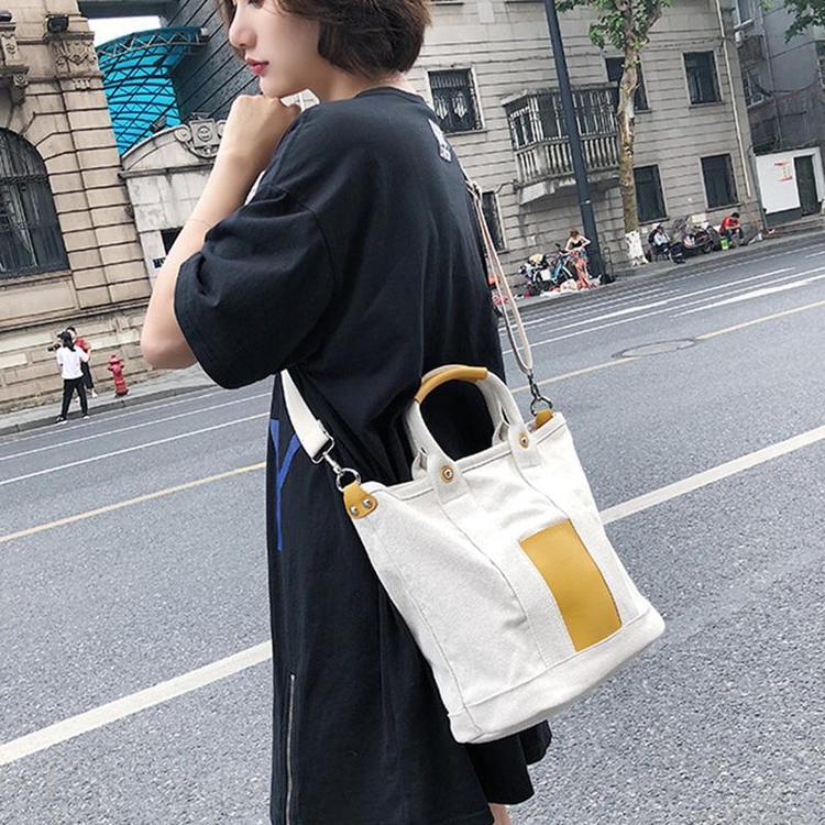 新款大容量女士手提袋帆布袋 韩版通勤斜跨水桶包