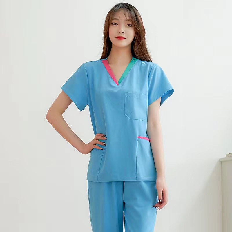 恒美 四面弹洗手衣 舒适防静电 刷手服 分体高弹洗手服 可绣字