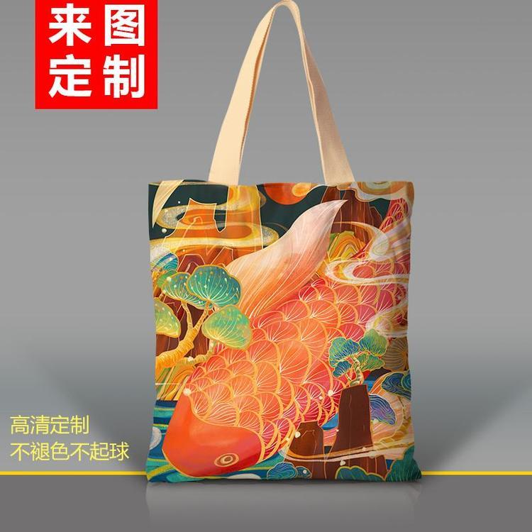 复古民族帆布袋富源古风仙鹤中国龙百搭手提单肩创意包轻便易携带工厂直销