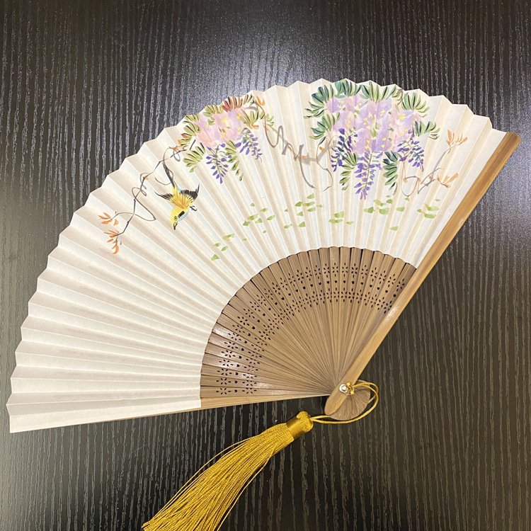 7寸日式和风画师绘画纸扇定制古风折扇定做折叠扇子diy