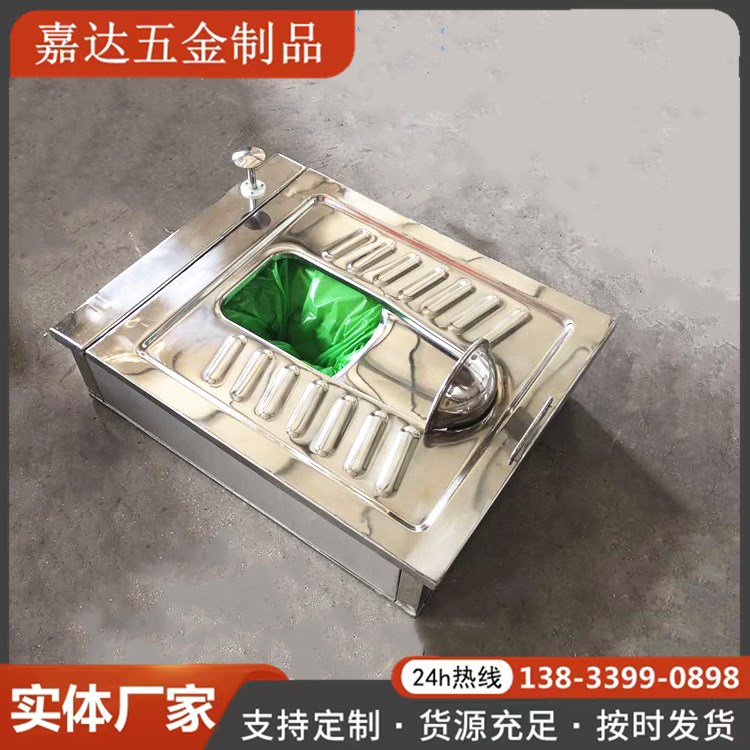 套袋子不锈钢蹲便器 机械打包便器 无水干式蹲坑 适用于移动厕所