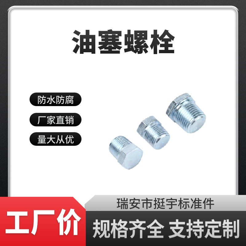 挺宇标准件 Q195外六角油塞螺栓 厂家供应 按需定制