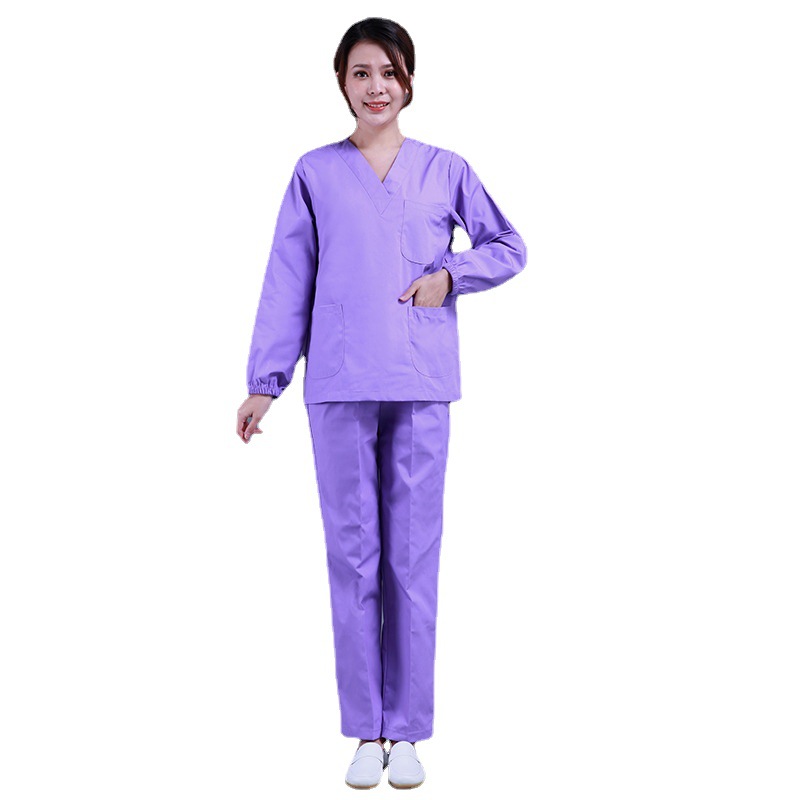 博尔雅医用手术衣服男女医生手术室工作服墨绿紫色反穿手术服