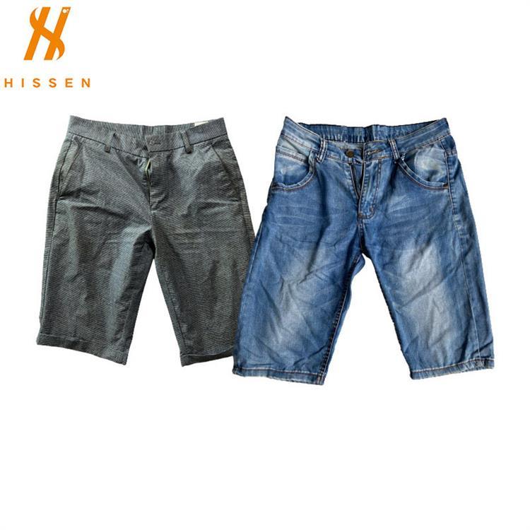 二手衣服外贸工厂男士二手牛仔五分裤used denim pants出口黎巴嫩