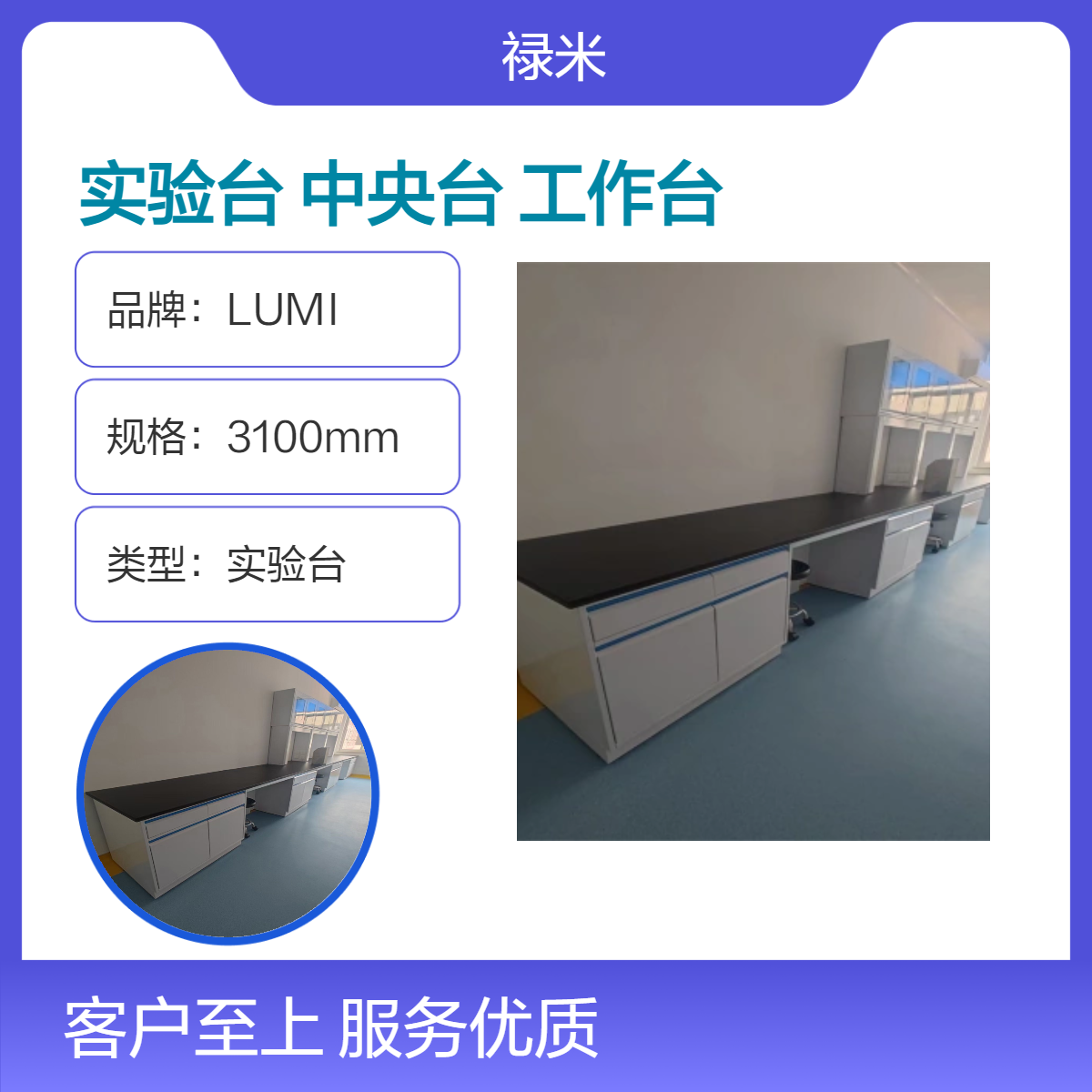 LUMI 全钢材质实验台中央台理化板台面工作台