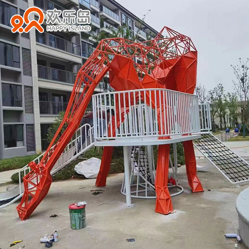 无动力游乐设备长颈鹿造型滑梯儿童乐园规划设计游乐设施厂家定做