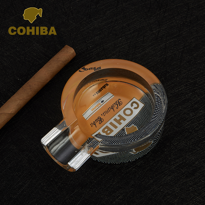 COHIBA雪茄专用正品烟灰缸定制大烟口古巴雪茄进口专用玻璃烟缸
