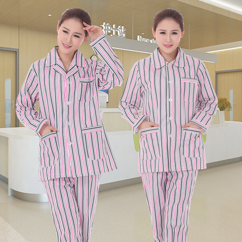 博尔雅病号服全棉男女长袖分体套装医院患者养老院护理服纯棉