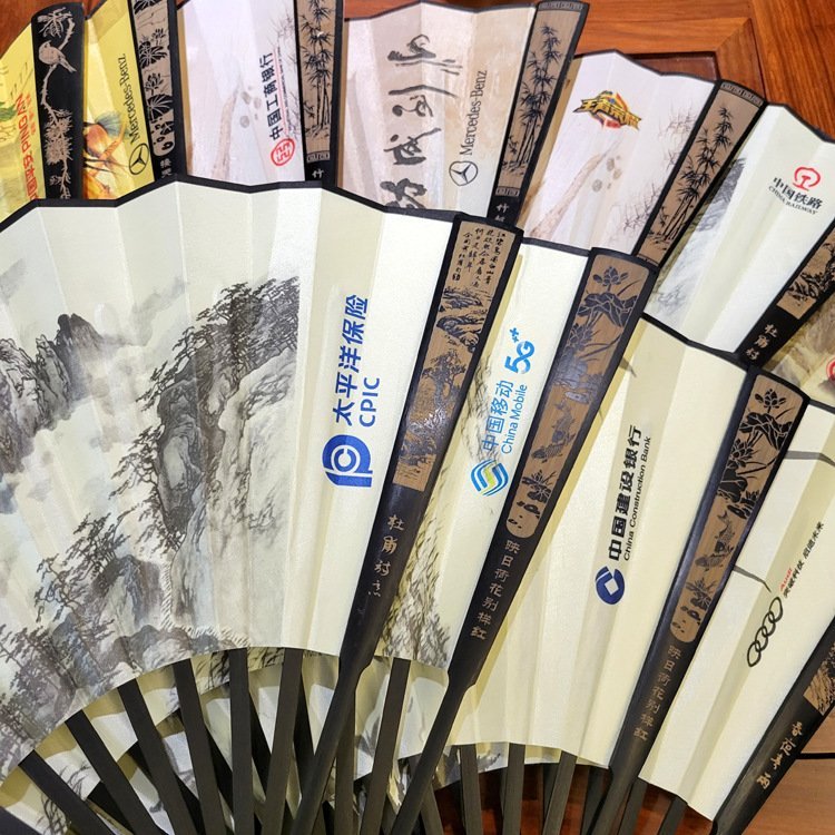 折扇 古风 中国风 古风扇 子定制logo 绢布扇子 绫绢扇订制