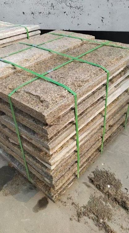 黄锈石蘑菇石 荔枝面石材 外墙干挂板材 工程用料 瑞旺