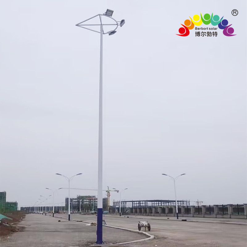 博尔勃特太阳能投光灯市政道路照明球场灯高杆灯LED路灯杆厂家