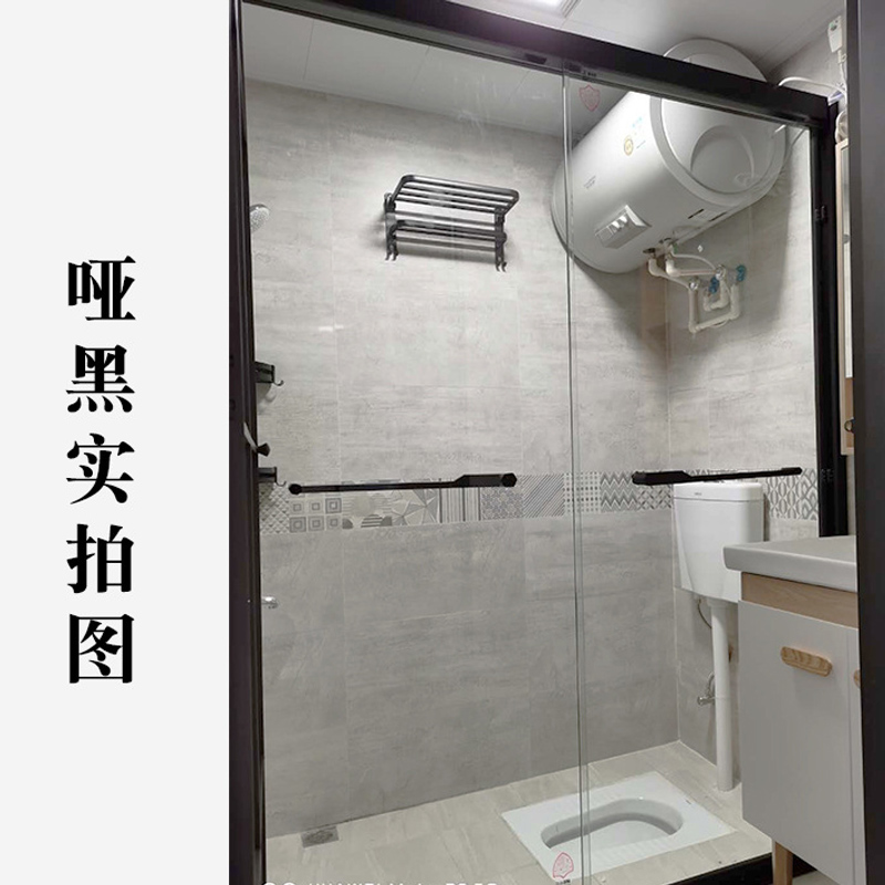 酒店家装一字形浴室屏风隔断非标定制 卫生间干湿分离玻璃隔断