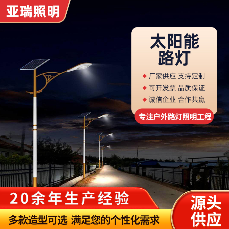 户外6米太阳能路灯 LED市政新农村乡村照明灯 来图定制
