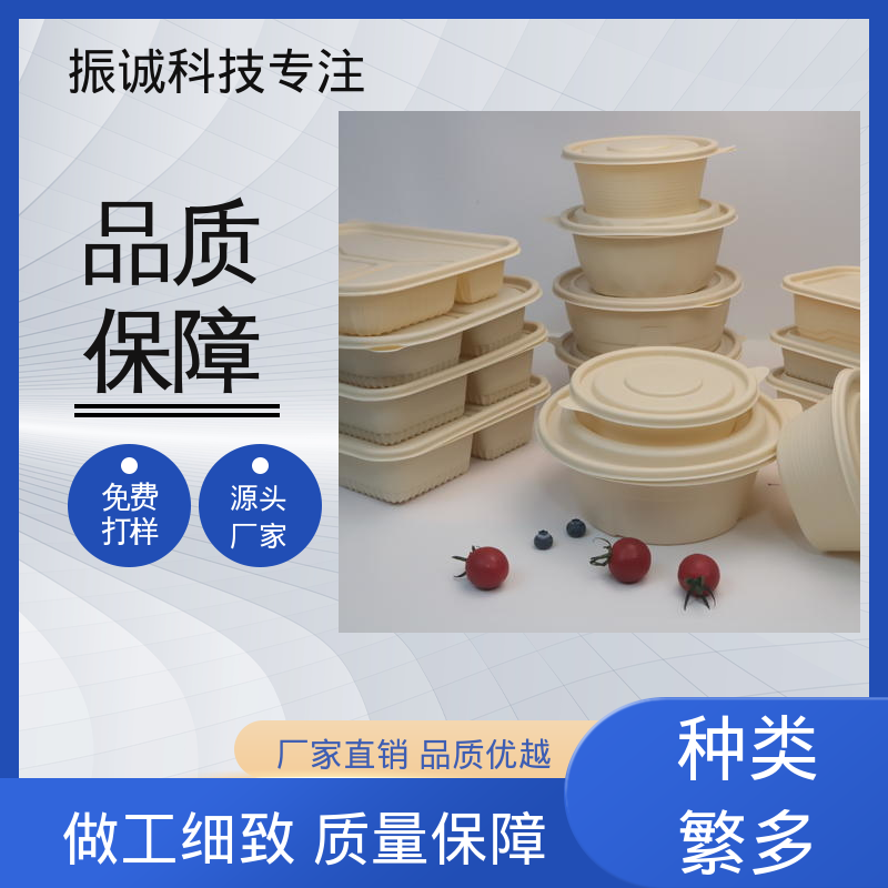 振诚科技 符合限塑标准餐盒 两荤两素套餐碗 加厚 可冷冻