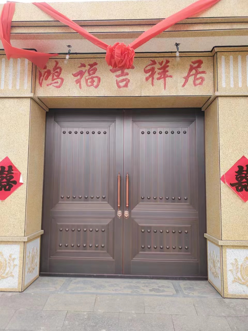 家用农村自建房新款别墅铜门 大气美观可智能遥控开启 安装简便