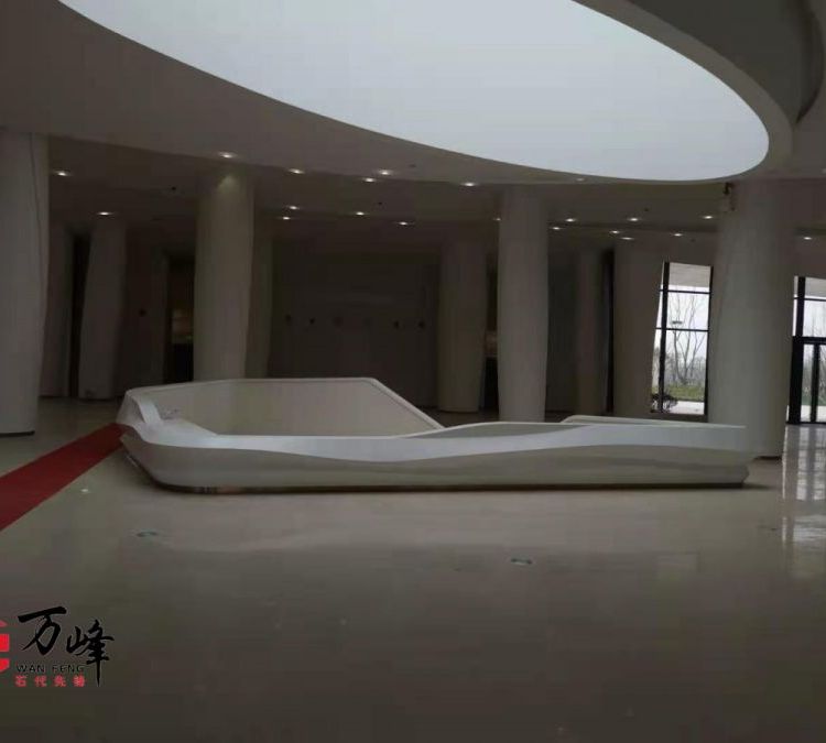 万峰异形人造石加工 热弯无缝成型人造石服务台设计定做