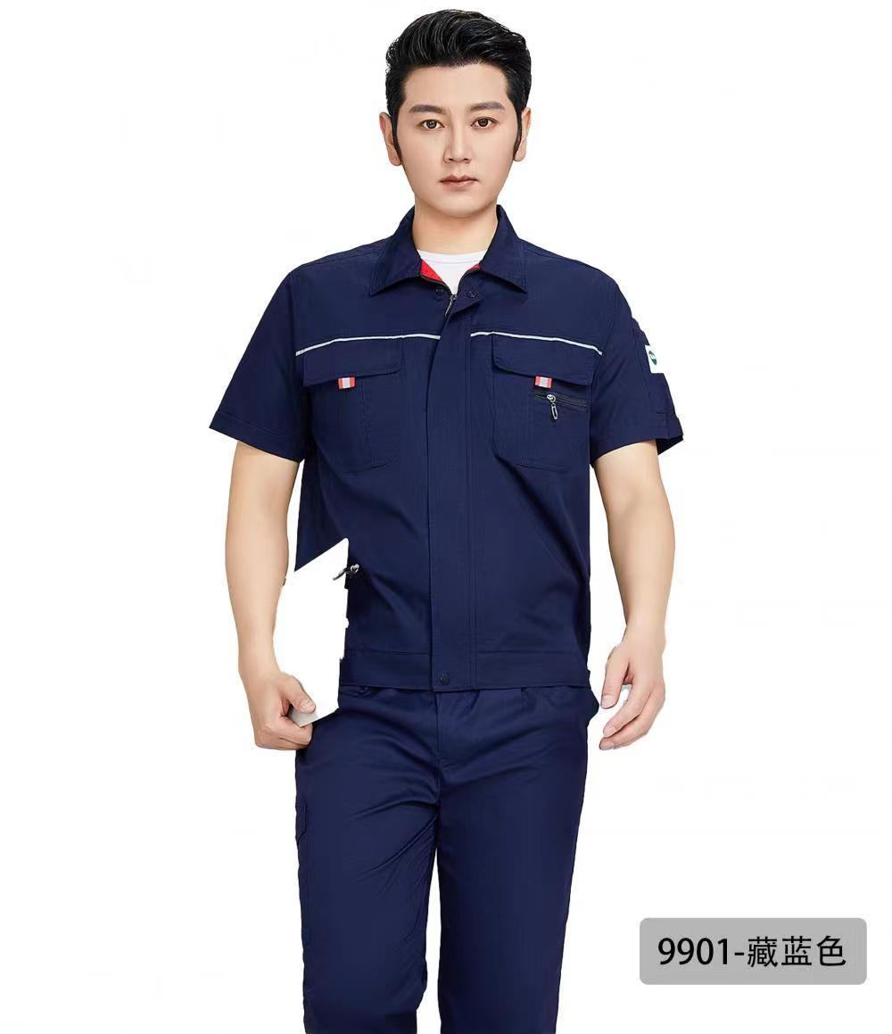 源头厂家工作服定制 涤棉防静电厂服 反光条工装 劳保服订制