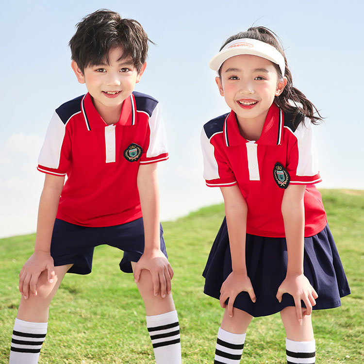 艾咪天使小学生校服夏季幼儿园园服儿童短袖套装夏装运动学院班服