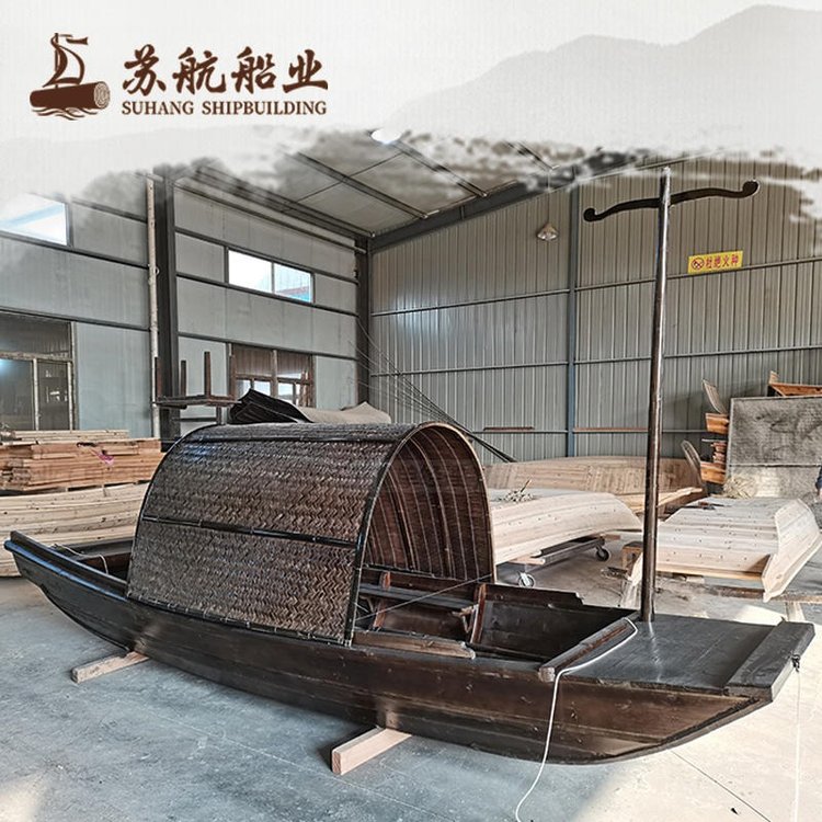 乌篷船制造厂家 仿古小木船 木质手划船 景区观光游船苏航供应