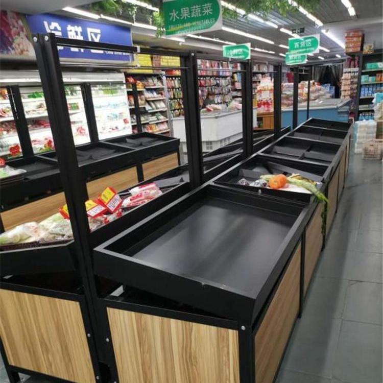 强鹏定制木质蔬菜水果生鲜货架商超小卖部展柜