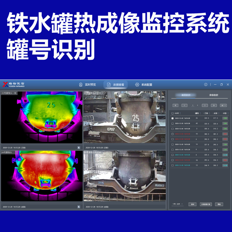 铁水罐温度检测 耐材侵蚀检测预警双光风冷红外测温仪DS-AC-X384