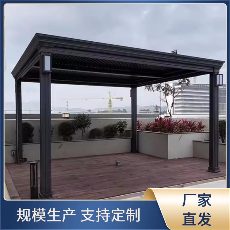 浩玖凉亭 重型电动百叶遮阳隔热 户外挡雨亭 定制