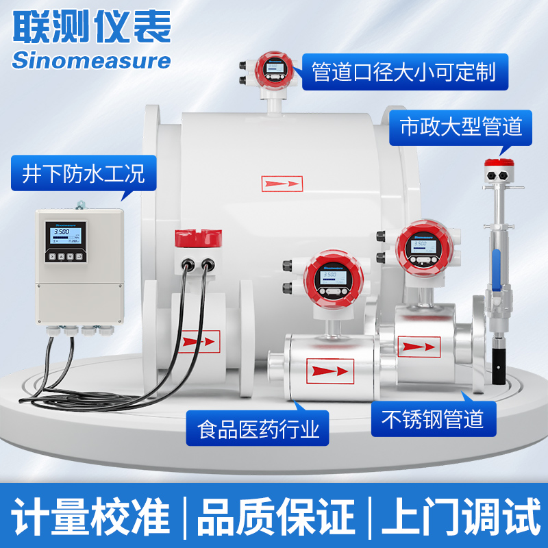 电磁流量计水液体电磁数显示管道式高精度传感器污水DN300