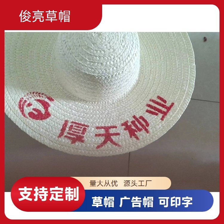 夏天遮阳防晒草帽稻草麦秆编织 俊亮供应广告帽