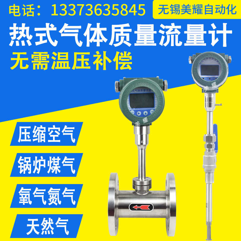 热式气体质量流量计插入式天然气氧气煤气管道式