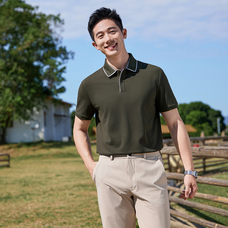 高端商务半拉链POLO衫工作服印logo字夏季凉感短袖企业高管翻领衫