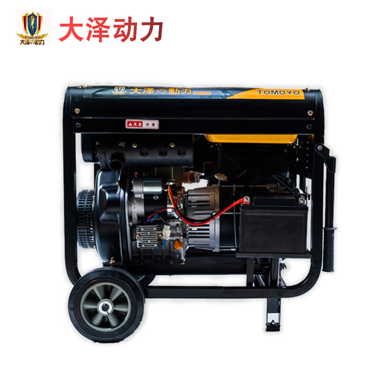 大泽动力额定电压 220/380V，开架柴油发电机，单缸动力TO7600ET