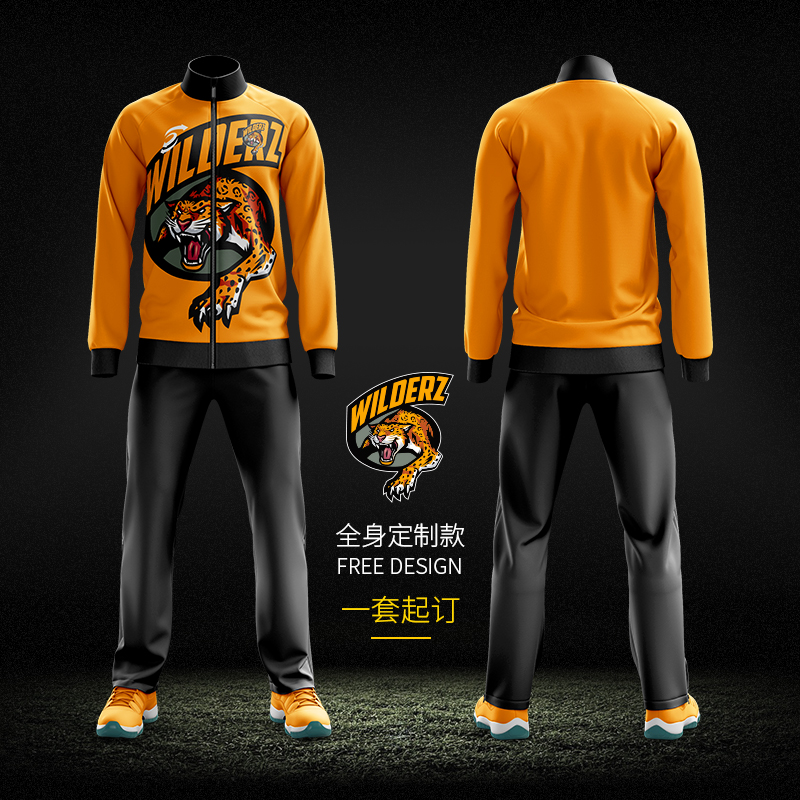 足球服套装男士成人儿童运动队团体服长袖出场服外套全身特别定制