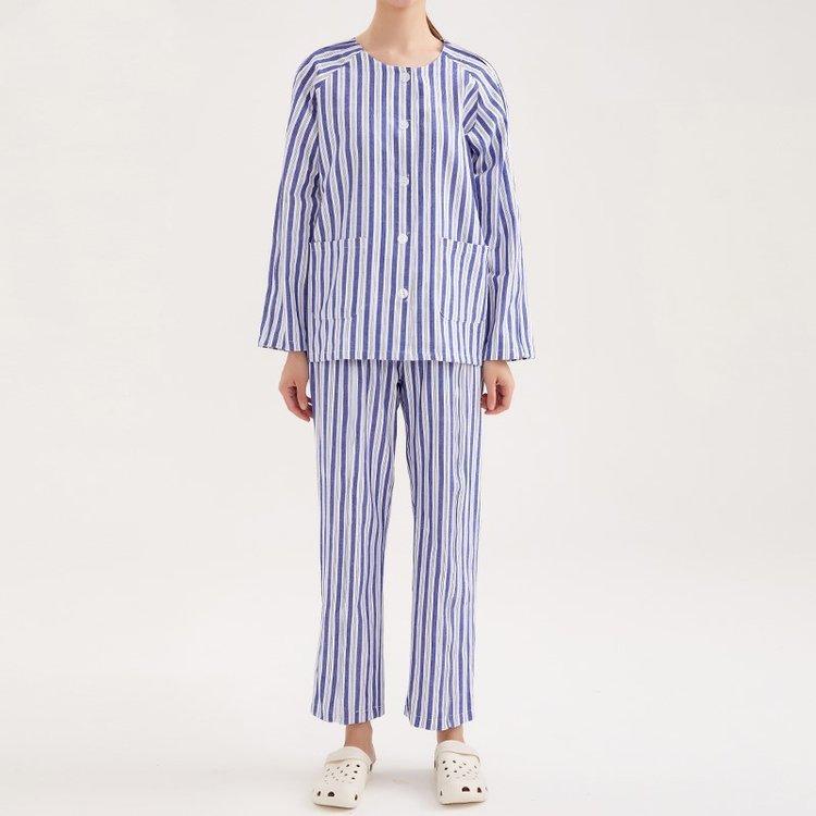 病号服 无领条纹易穿脱住院患者服精神科病人服现货充足