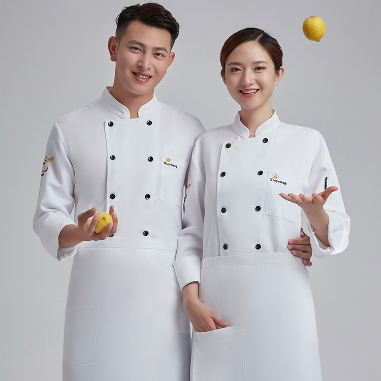 长袖厨师服上衣 锦丹工作服定做 可印LOGO 面料款式多选