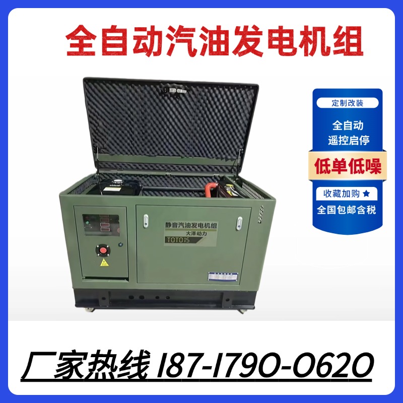 大泽动力10KW 12KW 15KW汽油发电机组 车载低噪音 体积小