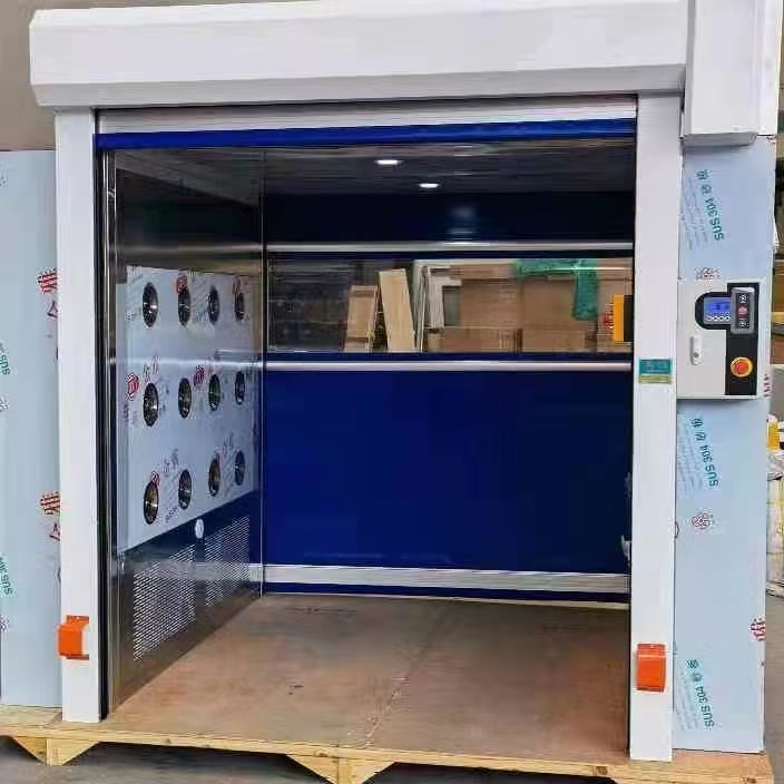 定制食品新能源光伏无尘净化车间优质PVC快速卷帘门货淋室房通道