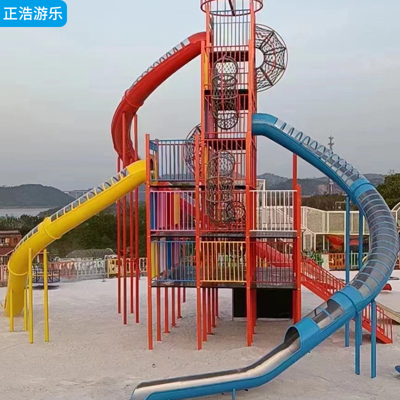 飞天城堡儿童乐园大型滑梯无动力厂家 网红组合滑梯游乐设备