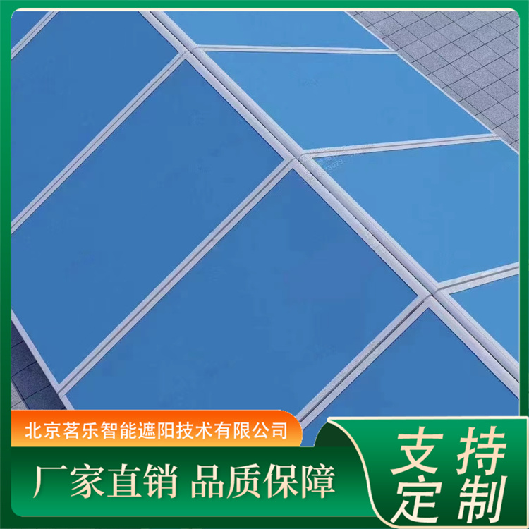 体育场户外遮阳天幕定制 别墅阳光房全遮光室内屋顶遮阳帘 电动智能