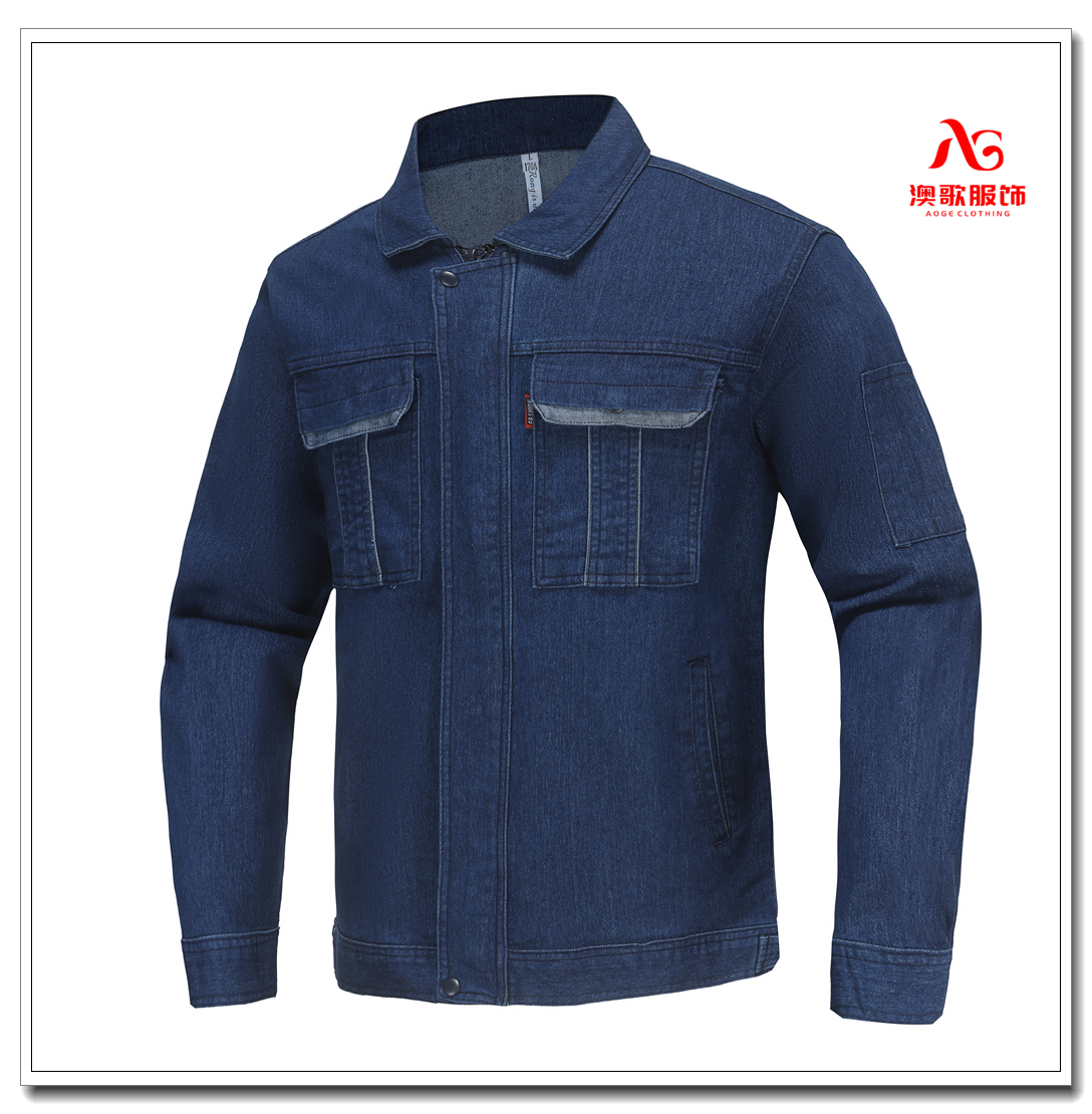 Ag1711牛仔服长袖 短袖工作服夹克 企业工厂员工服装 可定制logo