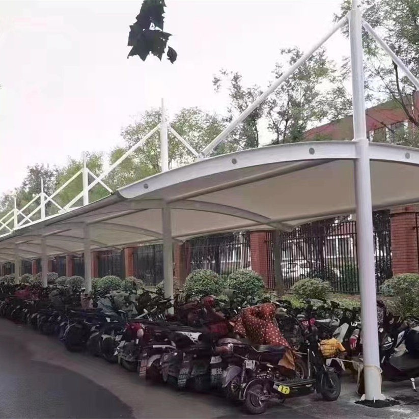 唐 山膜结构停车棚汽车充电遮阳棚小区车棚定制工厂加工
